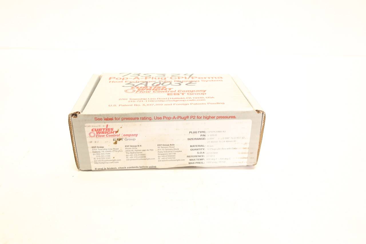 Curtisswright V899B Popaplug 10 Plug Cp/perma Kit 22.86mm24.46mm
