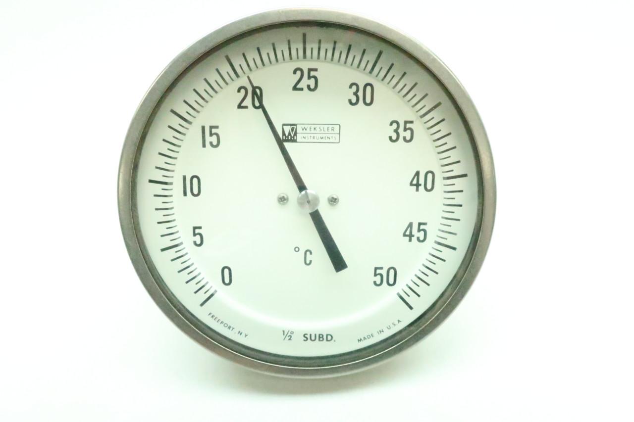 Details about   Weskler 91-05-286 5in Bimetal Thermometer9in  1/2in Npt 0-150f 