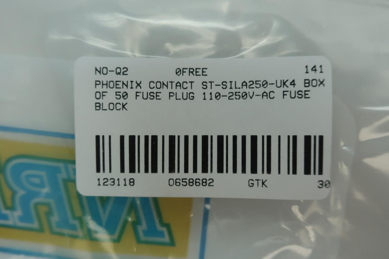 PHOENIX CONTACT 0921053 ST-SILA250-UK 4 FUSE PLUG  NEW IN BOX LOT OF 50 4017918010317 