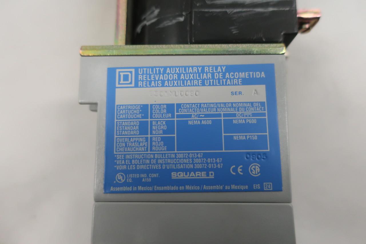 Square D 8501XUDO80V63 125V DC/CD/CC DC Utility Control Relay New 