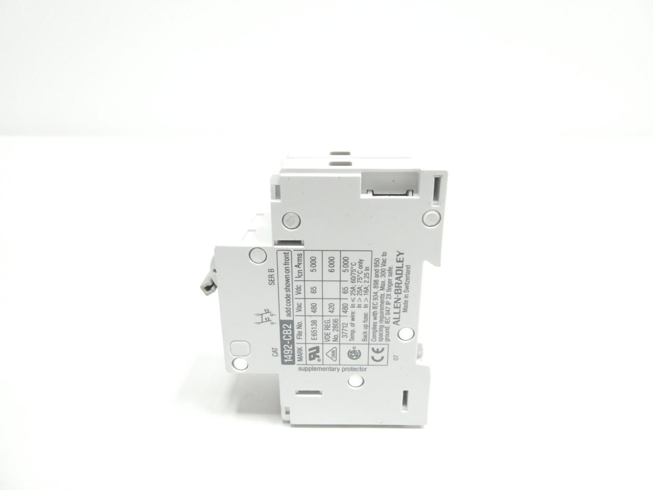 Allen Bradley 1492-CB2 H050 Circuit Breaker 2p 5a Amp