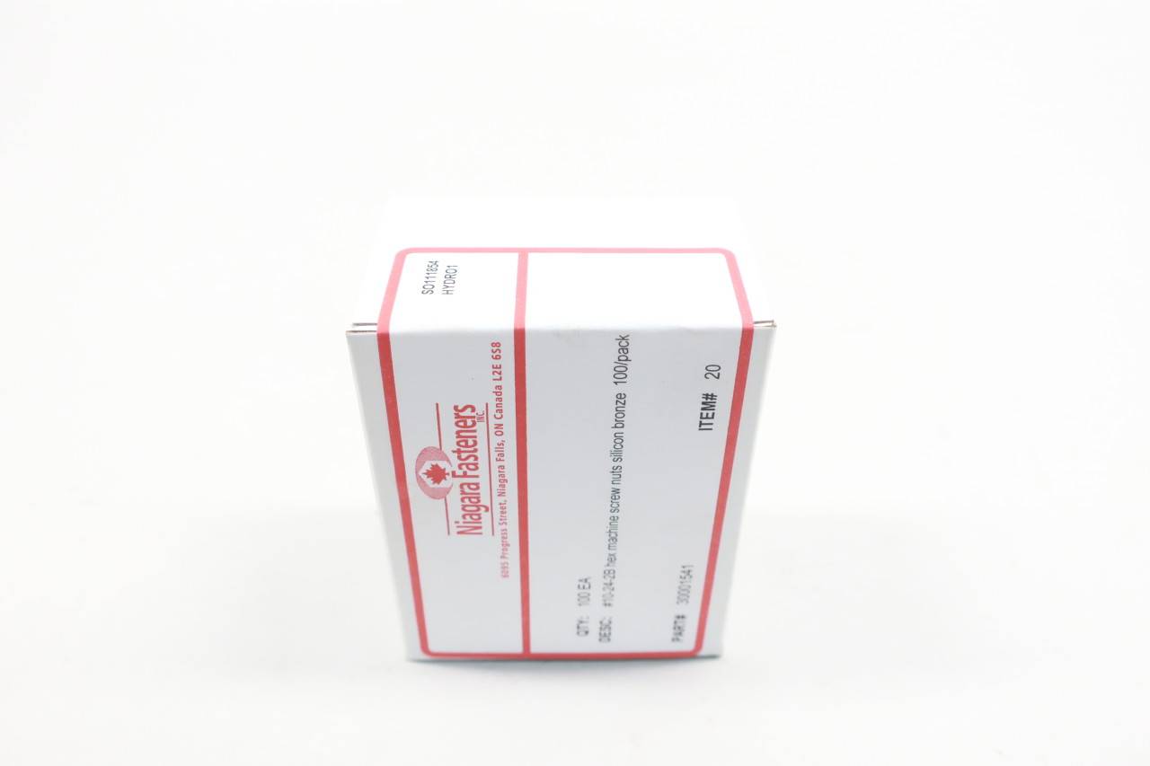 Box Of 100 Niagara Fasteners 10242B Hex Machine Screw Nut