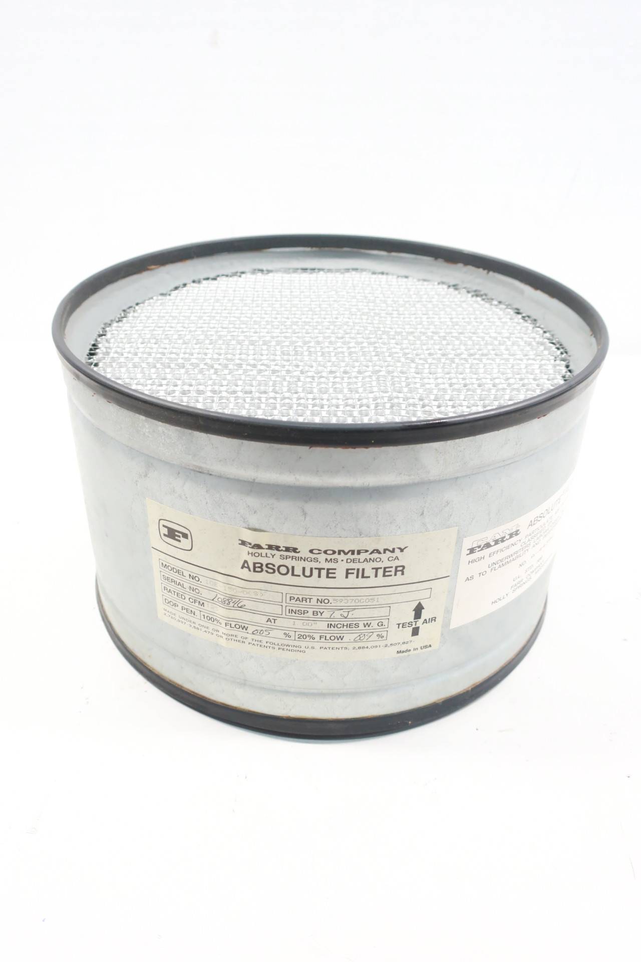 Farr 10E1500 59370G051 Absolute High Efficiency Particulate Air Filter