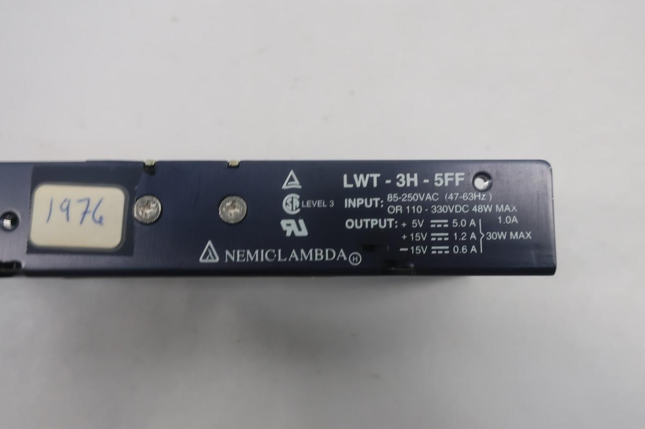 Nemic-Lambda LWT-3H-5FF Power SUPPLY 85-250VAC 47-63Hz OR 110-330VDC 48W MAX 1.A 