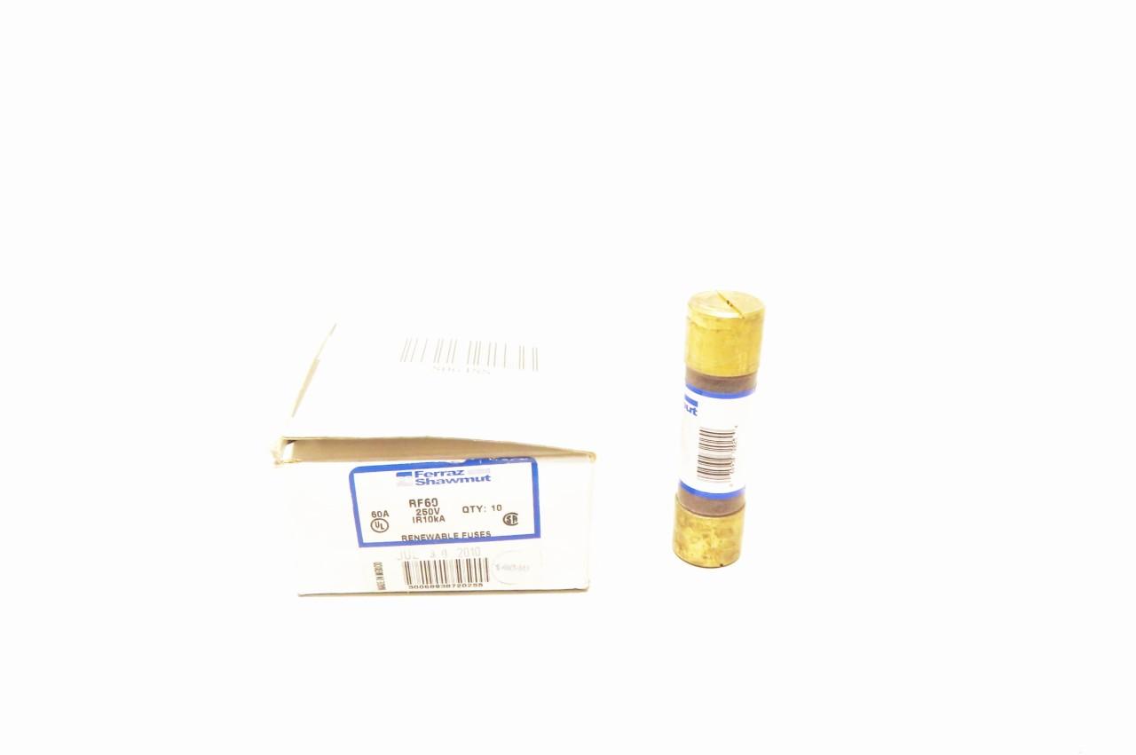 NEW IN BOX FERRAZ SHAWMUT FUSES RF60 BOX OF 10 