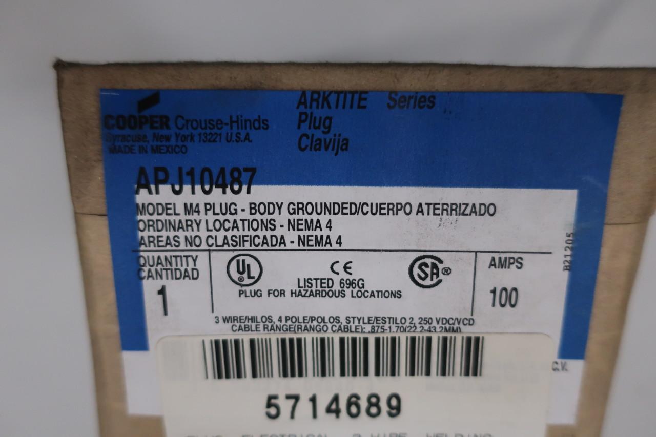 Crouse Hinds APJ10487 Arktite Model M4 Plug 100 Amp for sale online 