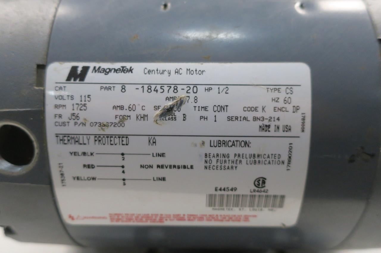 Details about   Magnetek 8-164967-01 1/2HP electric motor