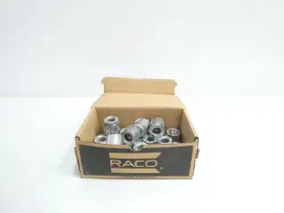 BOX OF 25 HUBBELL RACO 1502 STEEL 3-PIECE COUPLING CONDUIT FITTING 1/2IN