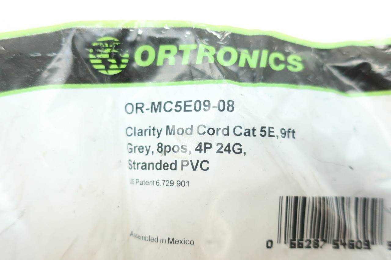 Ortronics Patch Cable: Ortronics Clarity 9 Ft Orange Cat 5e 
