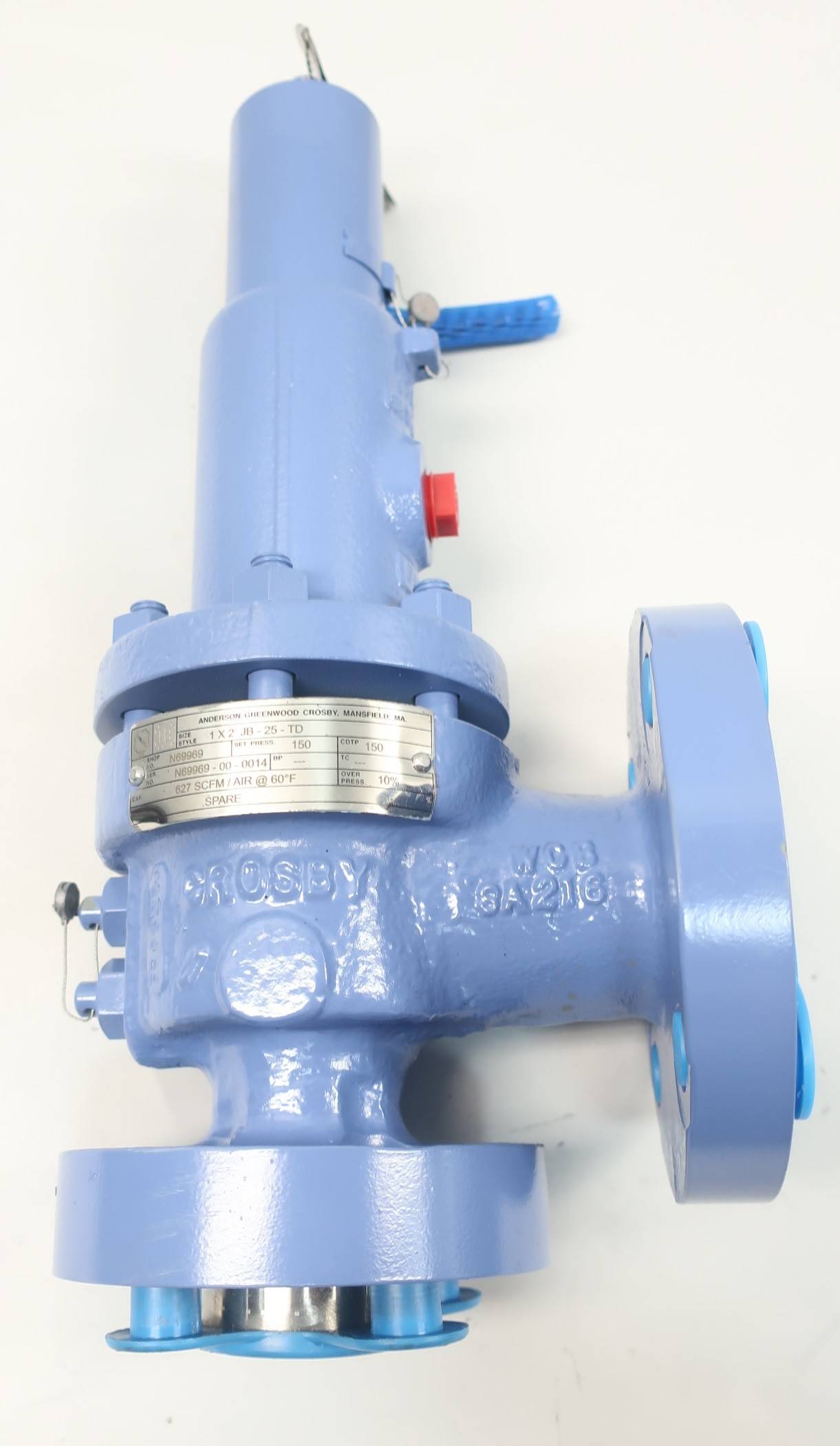 Anderson Greenwood 1X2 JB25TD Flanged Relief Valve 627scfm 150psi 1in X 2in