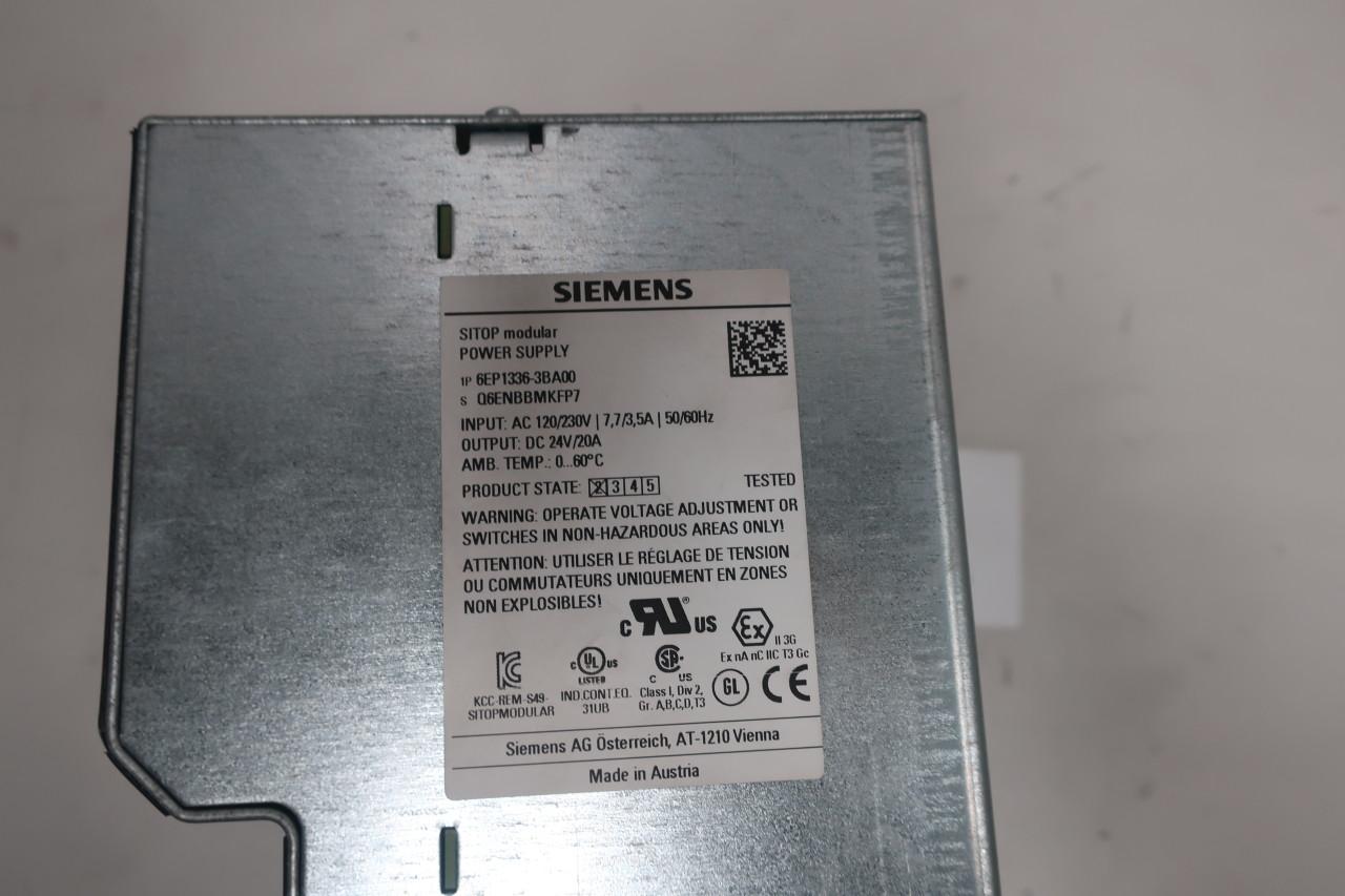 SIEMENS 6EP1336-3BA00 SITOP MODULAR 120/230V-AC 20A AMP 24V-DC AC