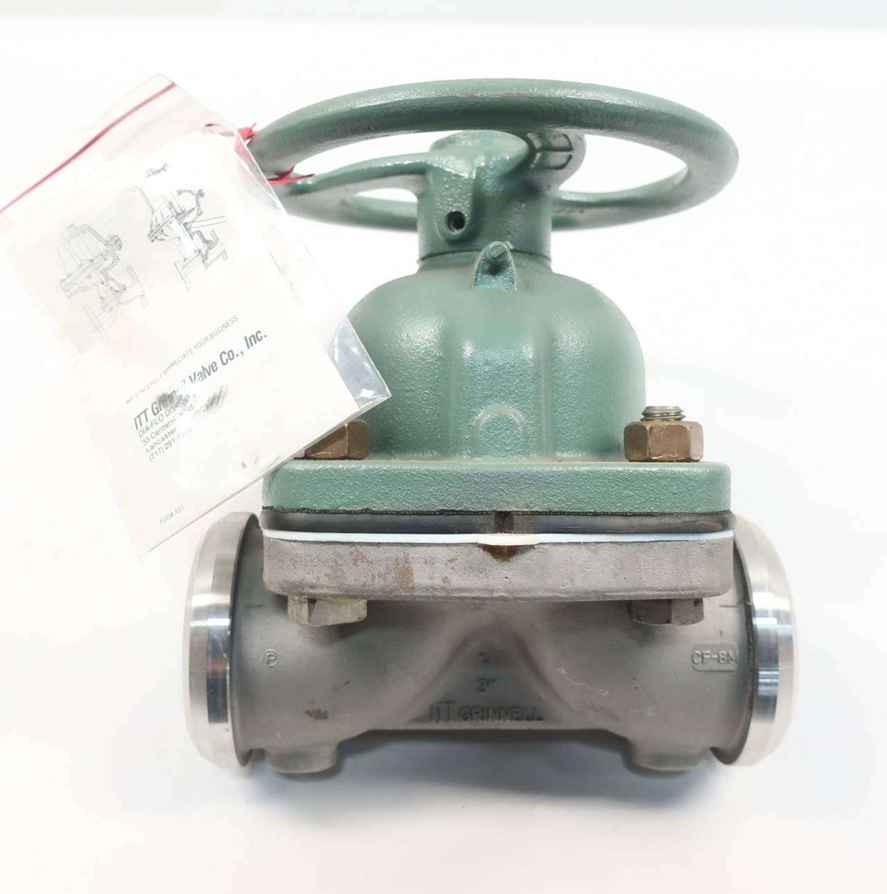 Itt Grinnell 48702R Manual Stainless Butt Weld Diaphragm Valve 3in