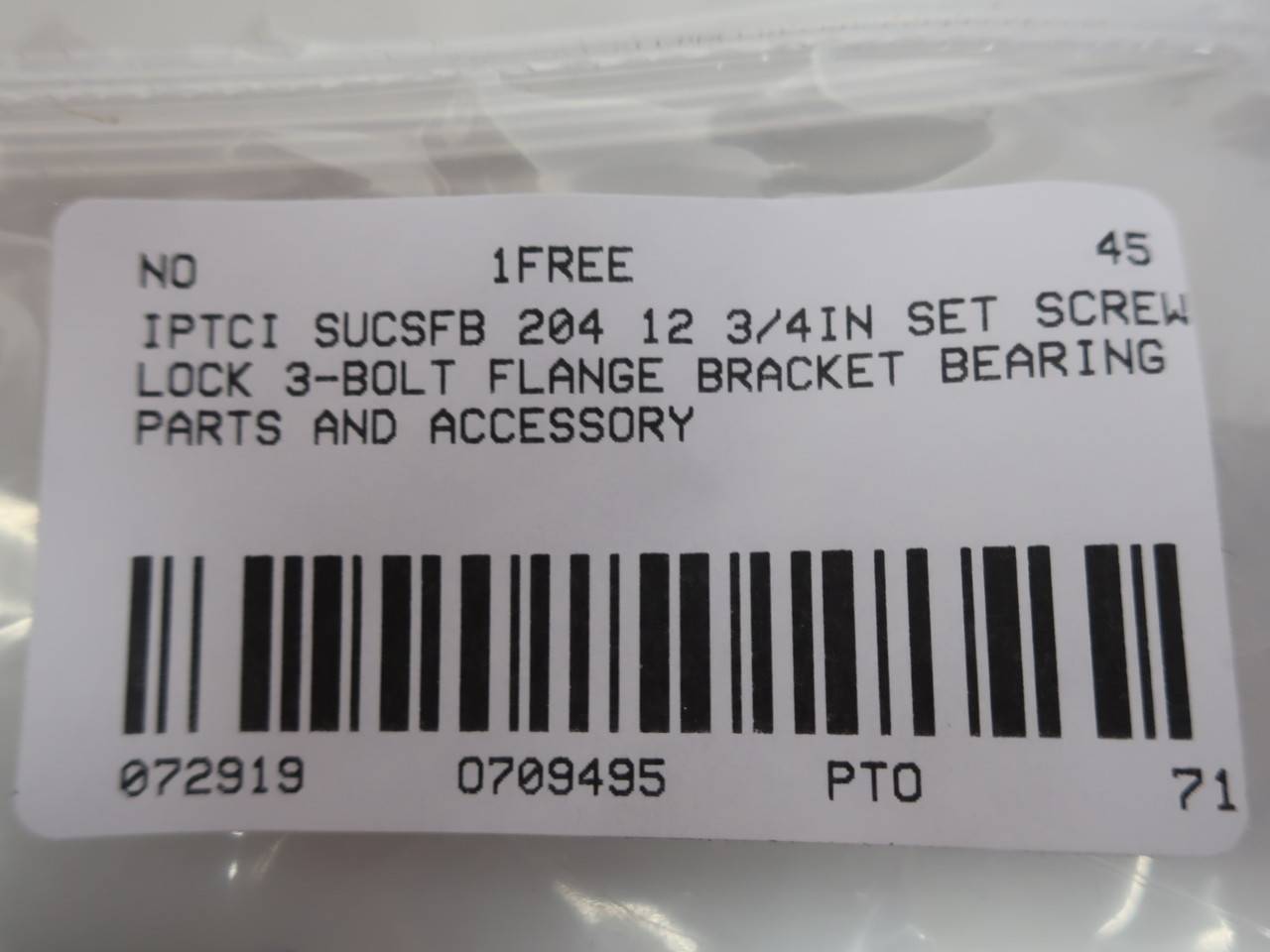 IPTCI SUCSFB 204 12 Set Screw Lock 3-Bolt Flange Bracket 3/4IN 