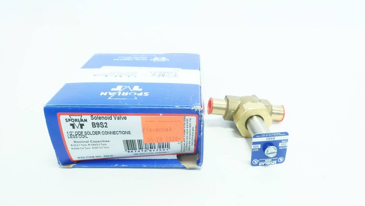 Sporlan B9s2 12in Odf Solder Solenoid Valve 8161