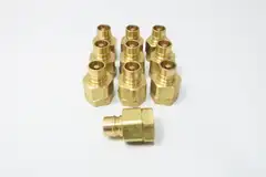 SET OF 10 PARKER BVHN12-12F HYDRAULIC QUICK BRASS COUPLING 3/4IN