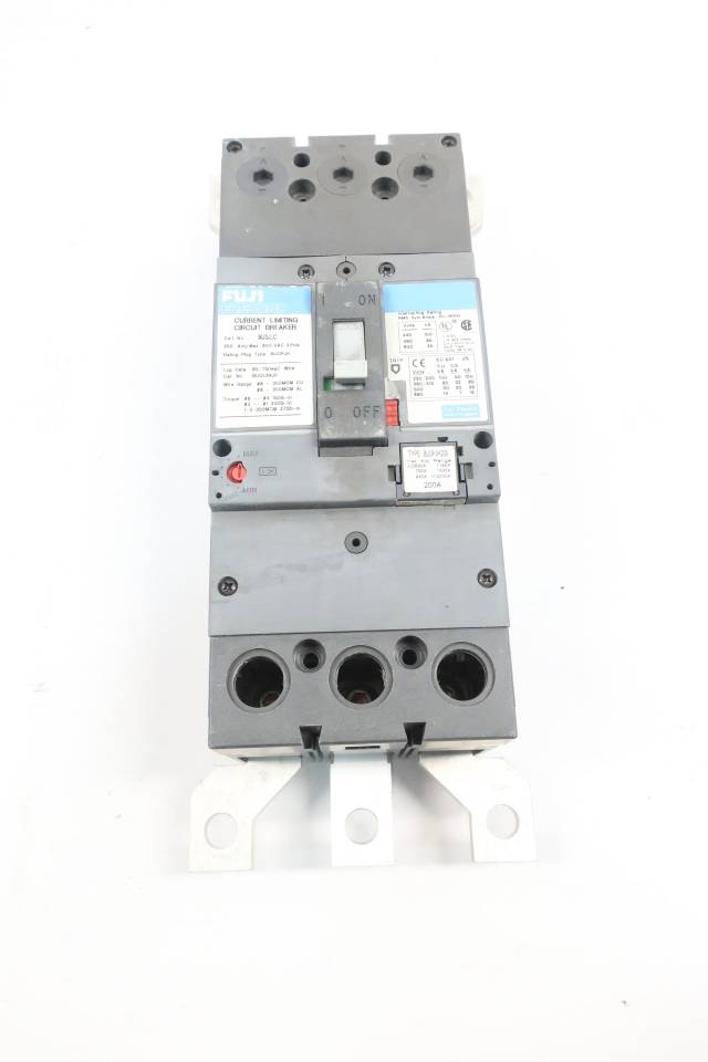 FUJI BU3JLC MOLDED CASE CIRCUIT BREAKER 200A AMP 600VAC