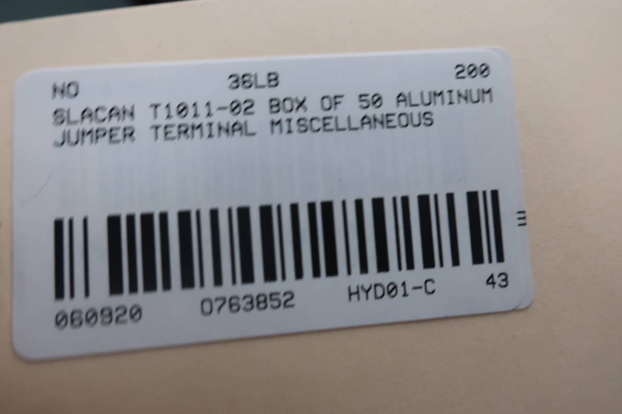 Box Of 50 Slacan T1011 02 Aluminum Jumper Terminal Box Of 50 Slacan T1011 02 Aluminum Jumper Terminal