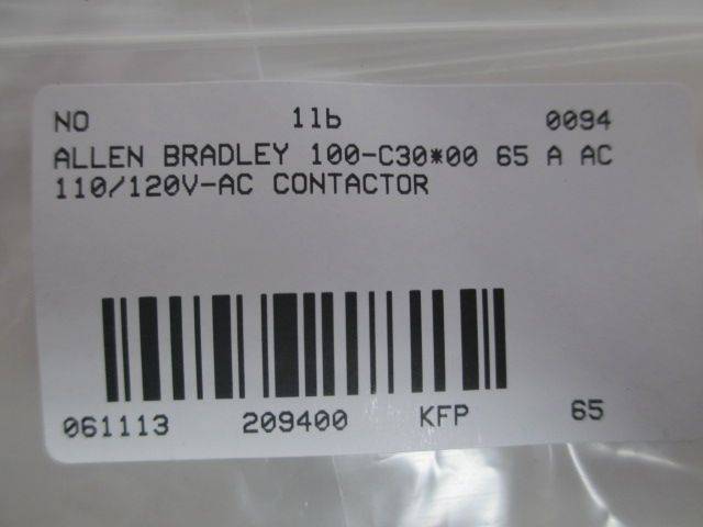 USED ALLEN BRADLEY 100-C30*00 CONTACTOR SER.B 100C3000