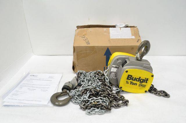 BUDGIT USA25 CHAINED MANUAL HOIST 1/4TON 15FT LIFT B222659