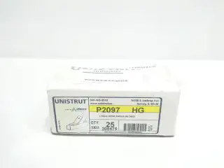 BOX OF 25 UNISTRUT P2097 HG 2 HOLE OPEN ANGLE 60DEG FITTING