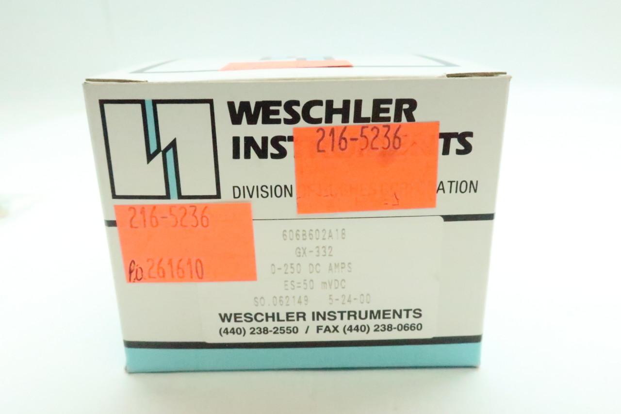 Details about   WESCHLER GX-332 PANEL METER 2-0-2 DC MILLIAMPERS NEW IN BOX *