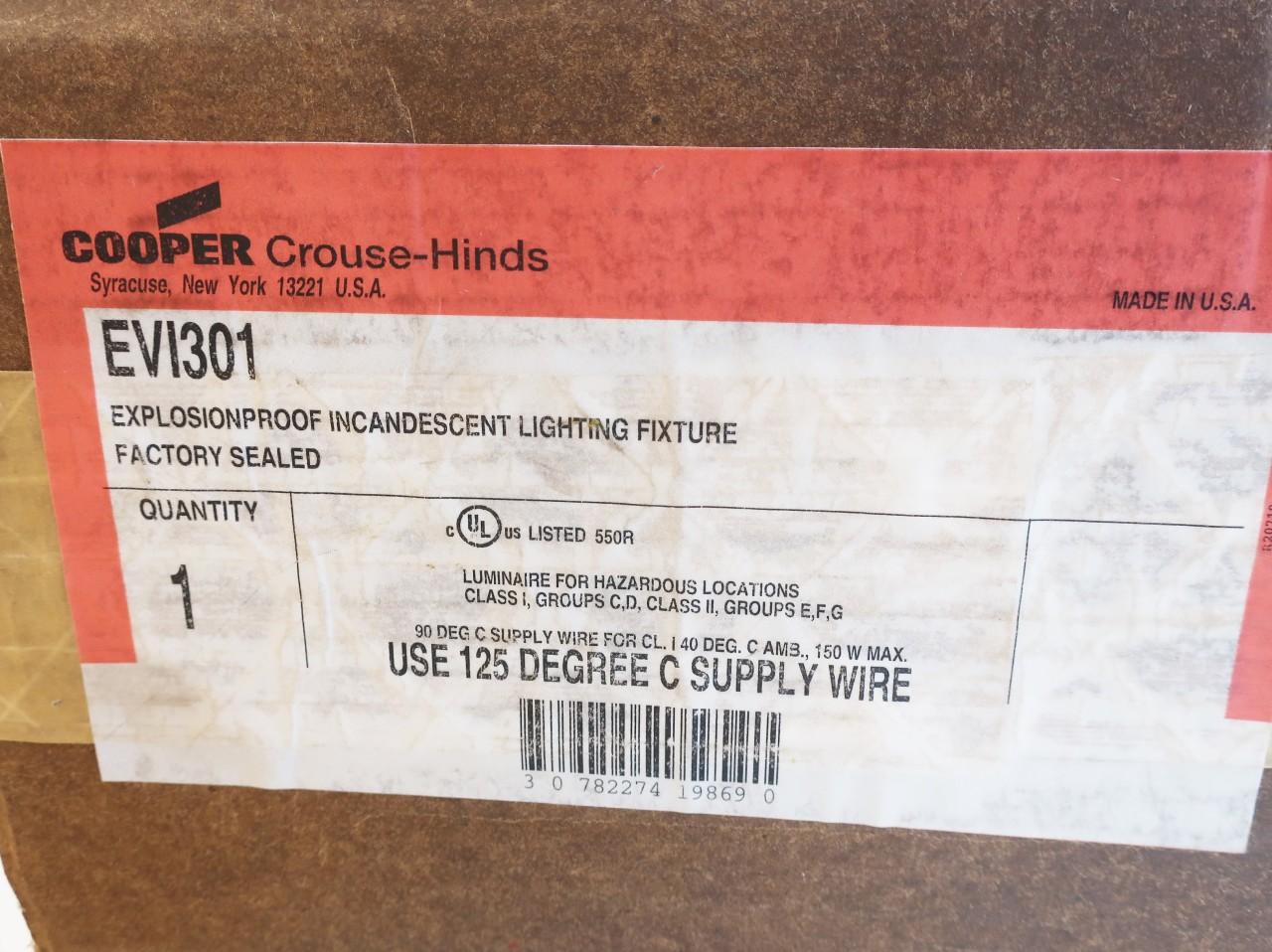 Cooper Crouse-Hinds EVI301 Hazardous Location Luminaire Light Fixture 300w for sale online 