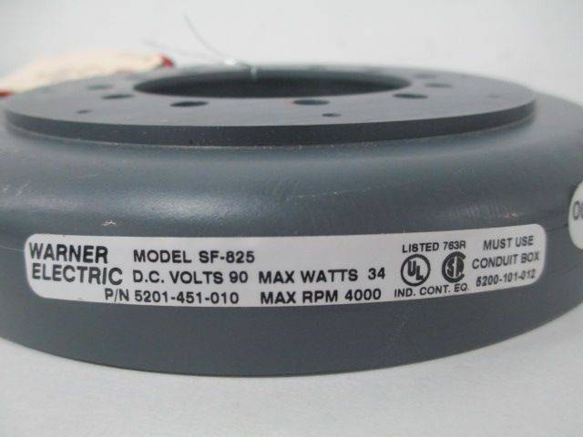 5201-451-010 for sale online Warner Electric Clutch Brake 90 VDC 34 Watt 4000 RPM Sf-825