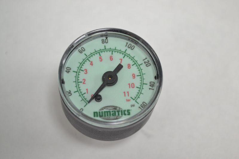Numatics 214-103A 1.5" Dial Pressure Gauge 0-160 psi 1/8" NPT Male Port 