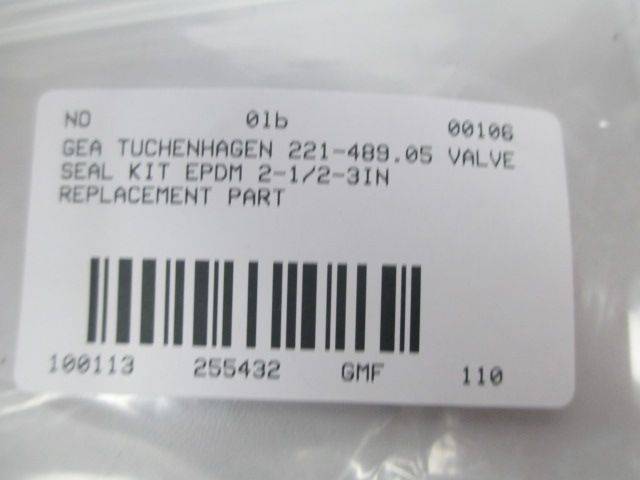 GEA TUCHENHAGEN 221-489.05 VALVE SEAL KIT EPDM 2-1/2-3IN D255432