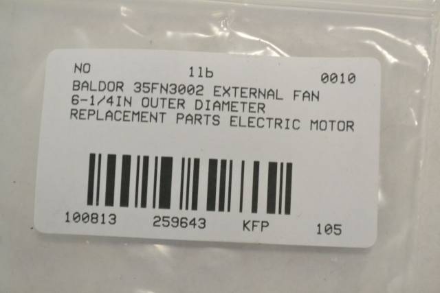 BALDOR 35FN3002 EXTERNAL FAN 6-1/4IN OD REPLACEMENT PARTS ELECTRIC ...
