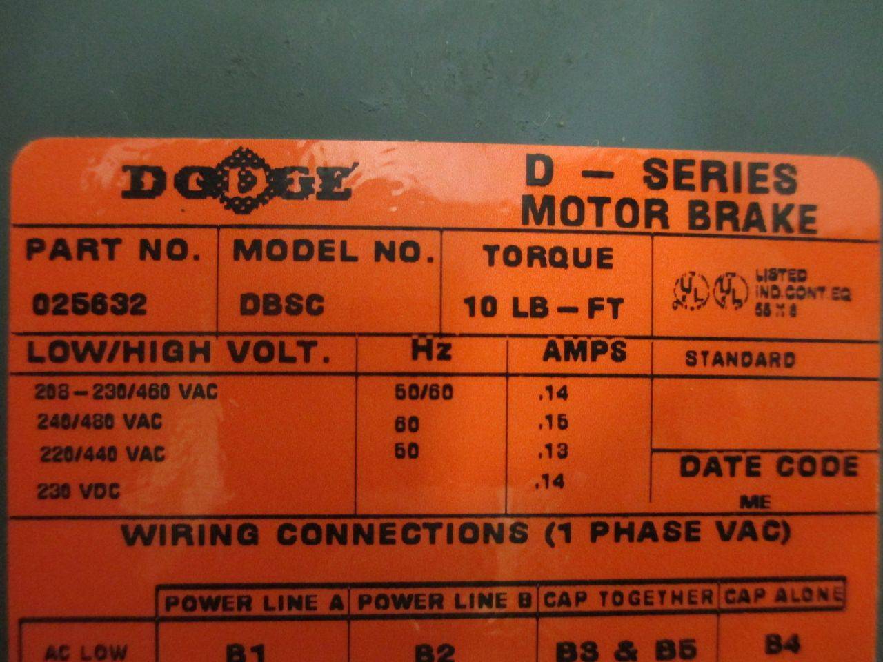 NEW IN BOX! DODGE D-SERIES MOTOR BRAKE 025632