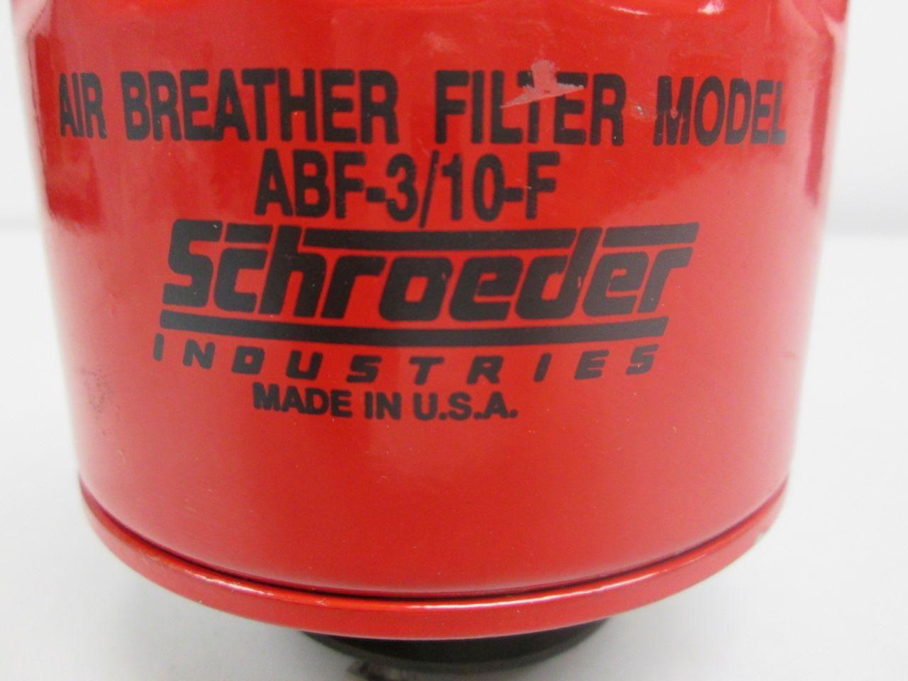 SCHROEDER AIR BREATHER FILTER MODEL ABF 3/10  SPIN ON ,F3 ABG10 ABF25 ABF 3/10 