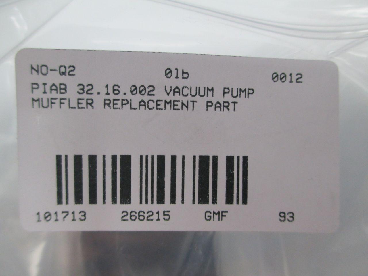 Pt.No.  32.16.002 replacement piab vacuum pump silencer 3/4" 