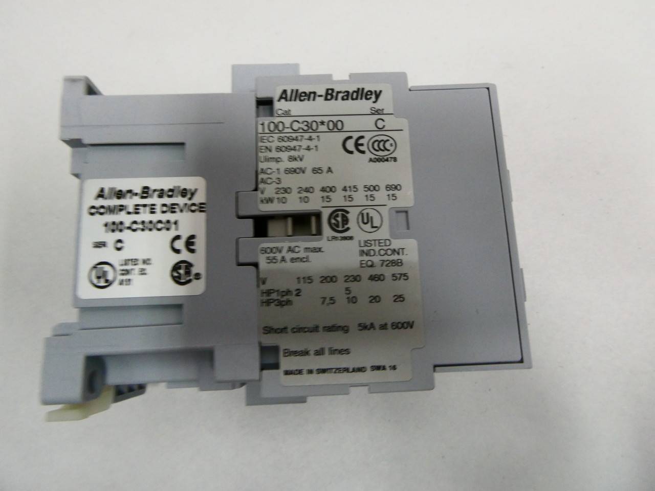 ALLEN BRADLEY 100-C30C01 600V-AC 55A AMP 20HP AC CONTACTOR