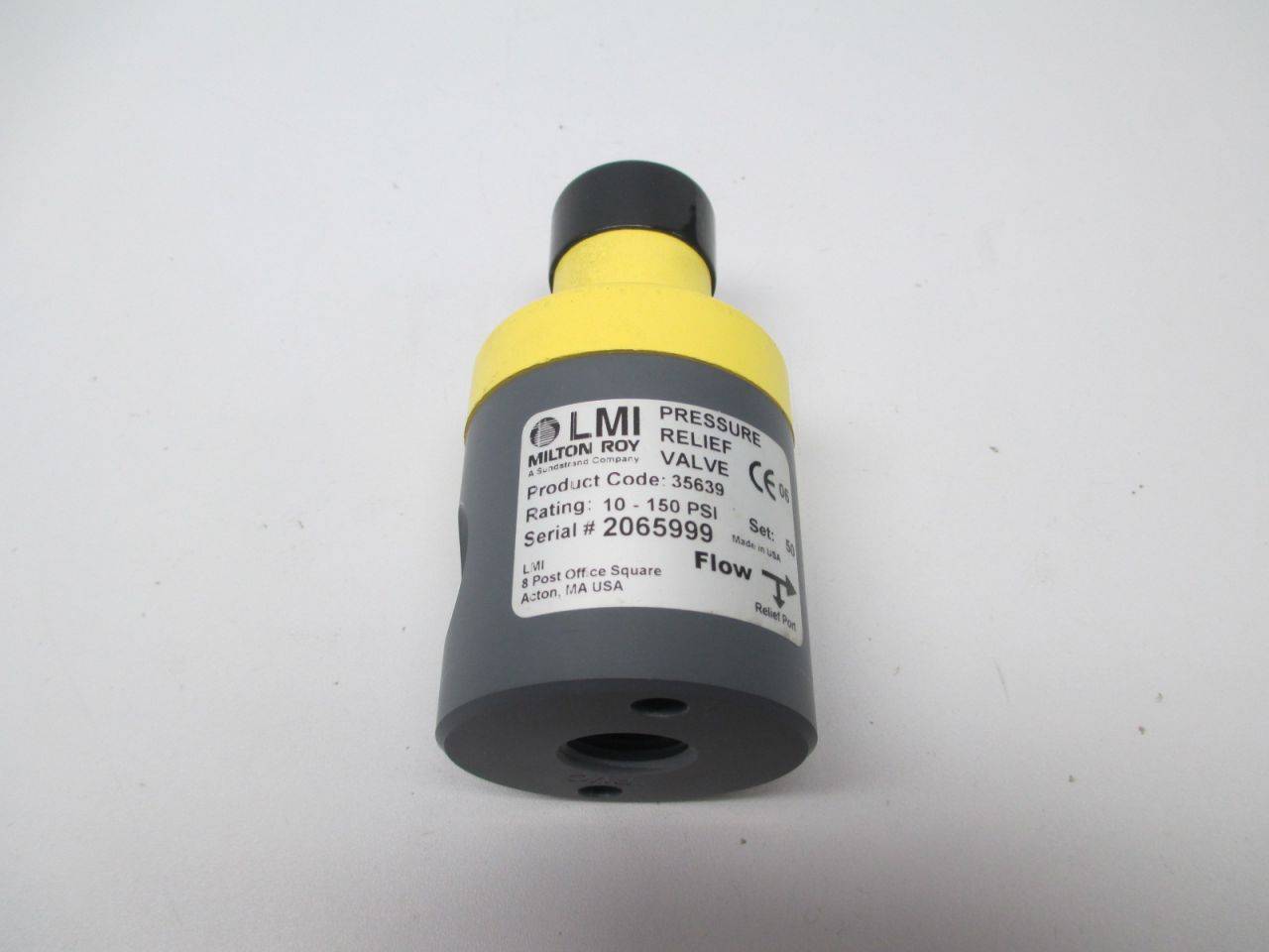 LMI MILTON ROY 35847 10-150PSI Back Pressure Valve 50PSI 1/4IN NPT D631653 LMI MILTON ROY 35847 10-150PSI Back Pressure Valve 50PSI 1/4IN NPT D631653