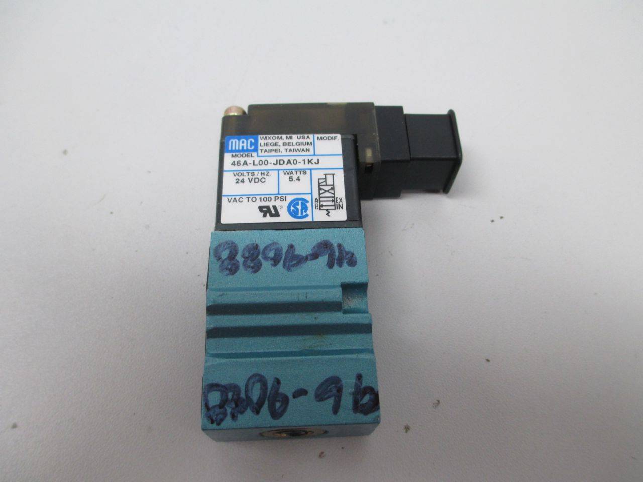 24VDC 100PSI MAC VALVES INC 46A-L00-JDA0-1KJ 5.4W Solenoid Valve 24VDC 100PSI MAC VALVES INC 46A-L00-JDA0-1KJ 5.4W Solenoid Valve