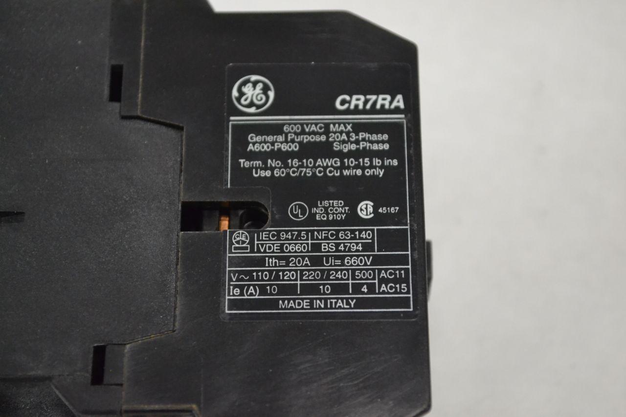 120V Coil Used GE General Purpose Contactor WARRANTY CR7RA-40 