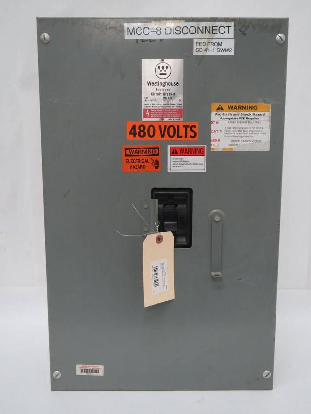 WESTINGHOUSE SLB ENCLOSED 3P 400A AMP 600/250VAC/DC CIRCUIT BREAKER