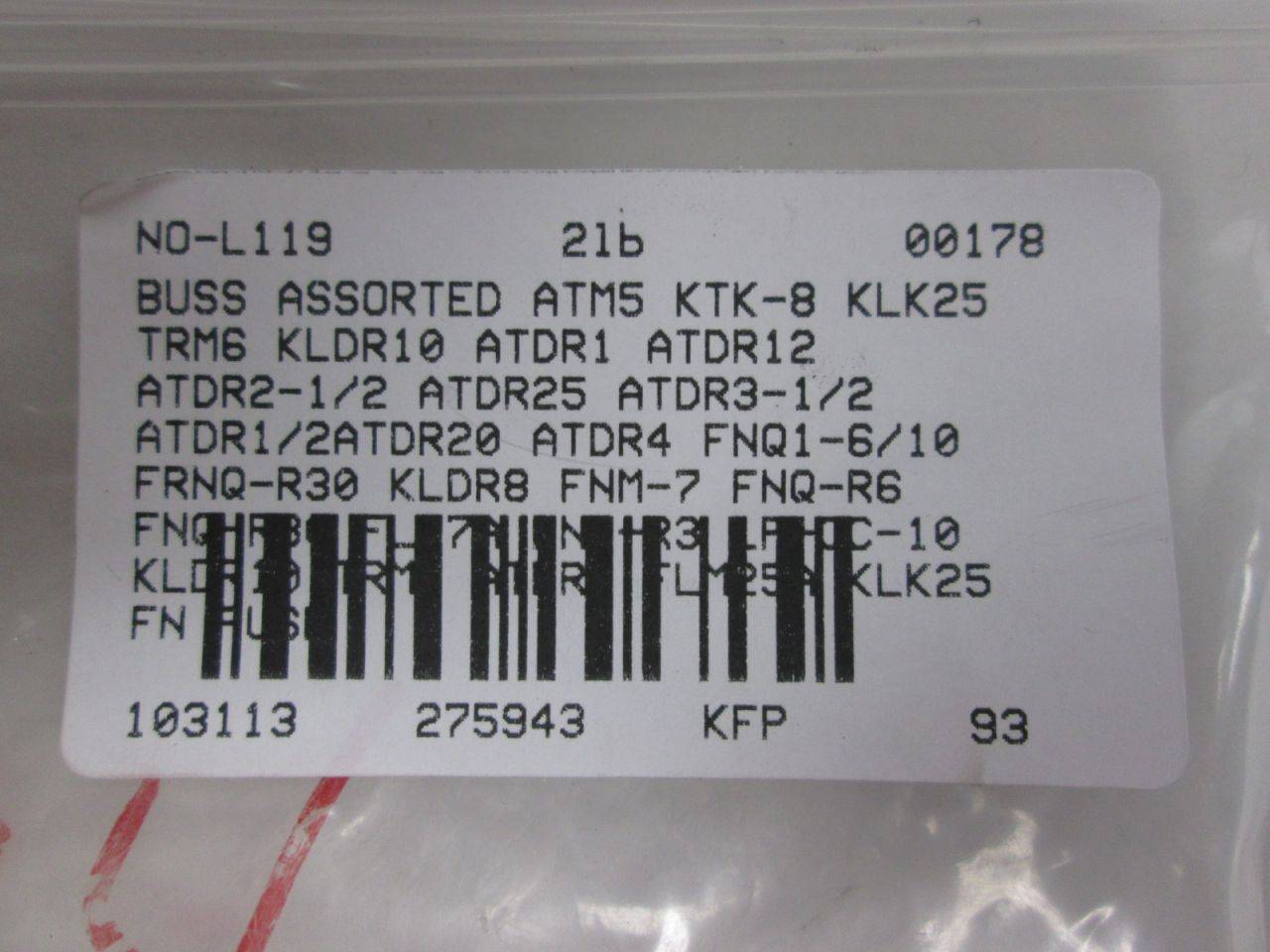 Lot 119 New Buss Assorted Atm5 Ktk-8 Klk25 Trm6 Fuse D275943