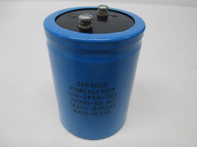 SPRAGUE 36D-EP50-223 POWERLYTIC 50V-DC 22000UF CAPACITOR D276916