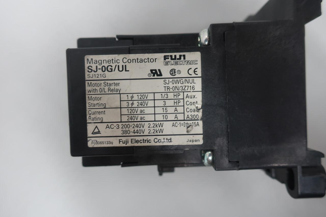 Fuji Electric SJ-0G/UL SJ121G Magnetic Ac Contactor 24v-dc 15a Amp 3hp 