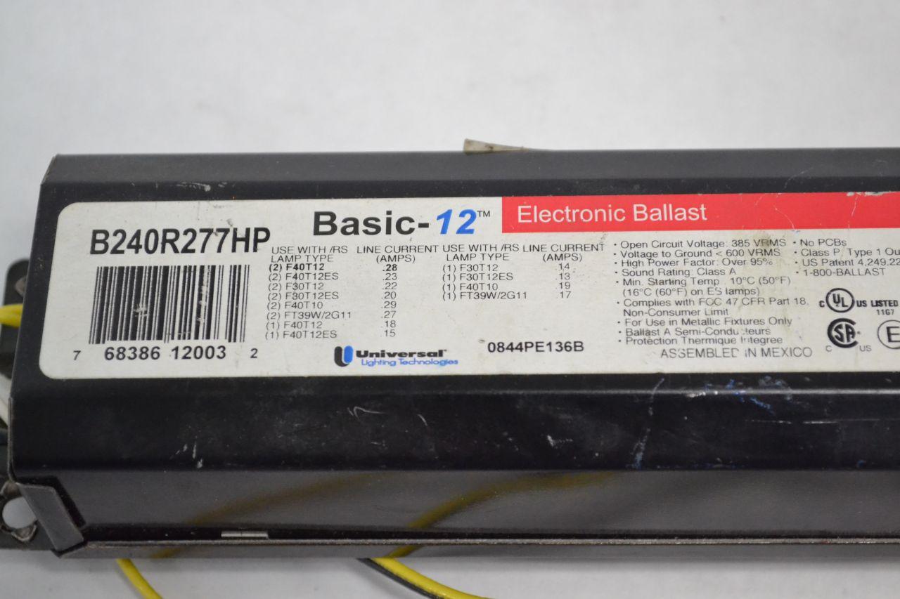 One Universal Basic-12 B240R277HP-A Electronic Fluorescent Ballast 