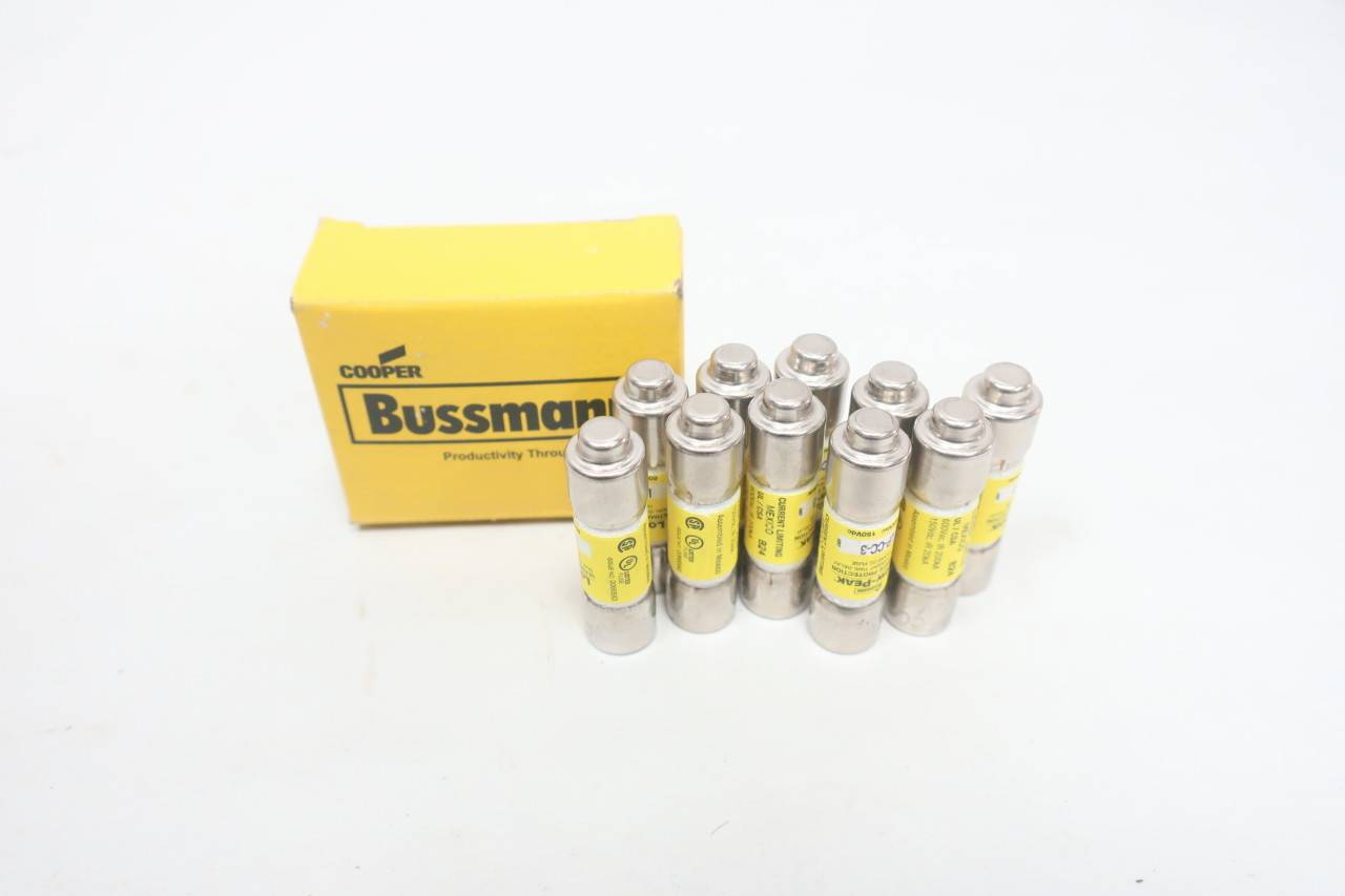 Box Of 10 Cooper Bussmann LP-CC-3 Low-peak Cartridge Fuse Cc 3a Amp 600v-ac