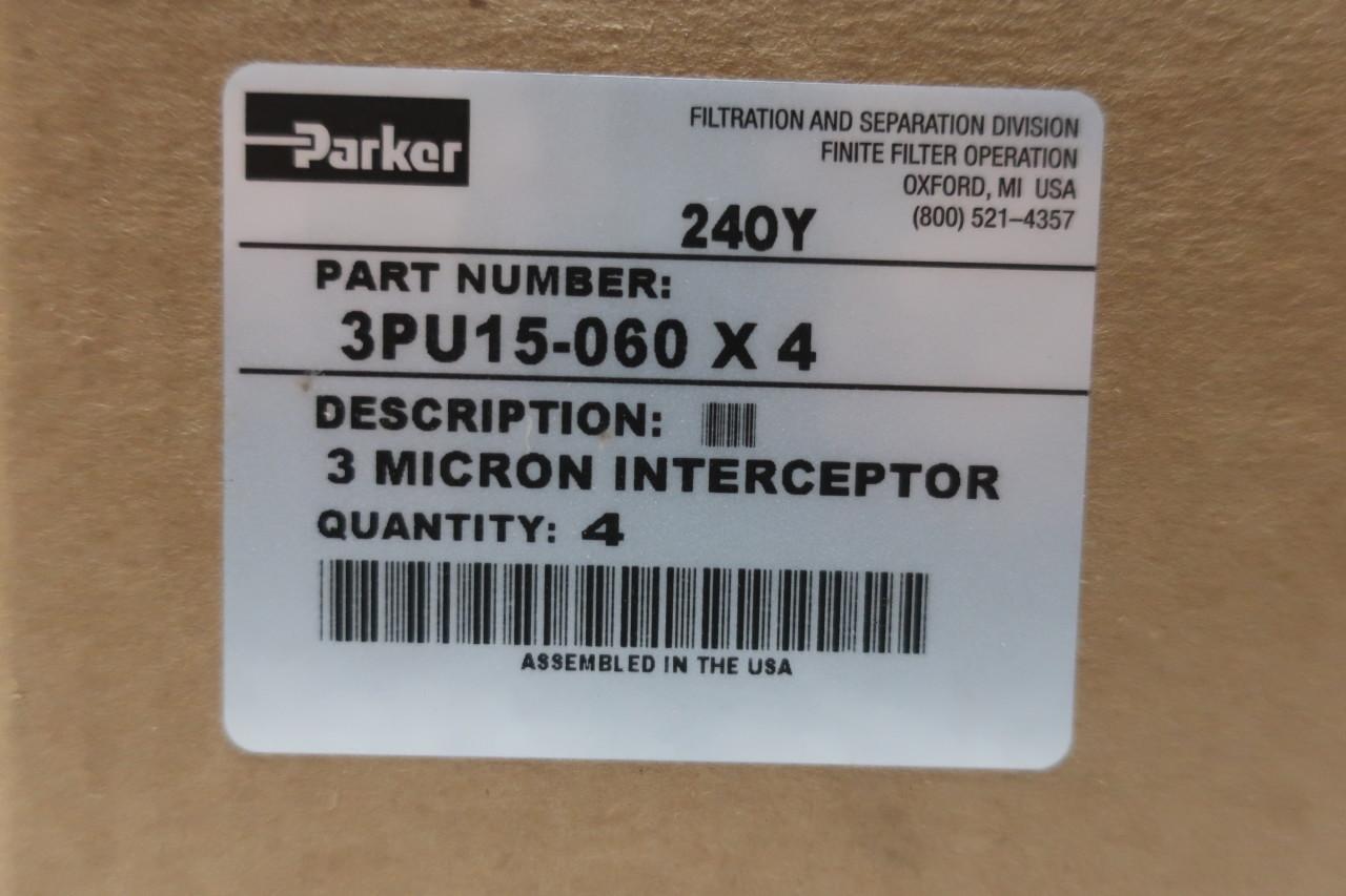 Box Of 4 Parker 3PU15-060 Pneumatic Filter Element 