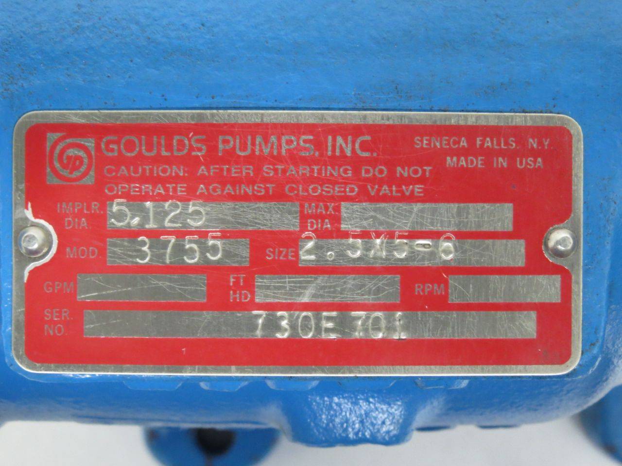 Griswold 811S Centrifugal SS Pump X 1 W/ 5HP Proof Motor , 55 OFF