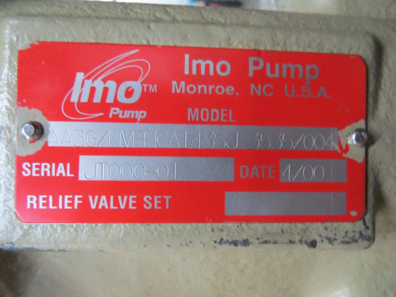 Imo 3g Nvpmca143sj 3535 004 Three Screw Valve Hydraulic Pump B