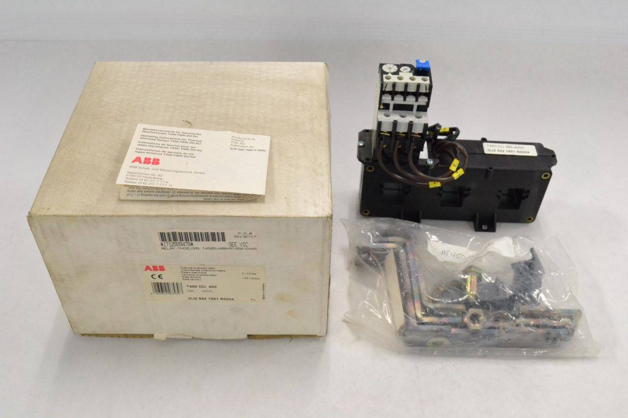 Abb T450 DU 400 Contactor Thermal 285-400a Amp 600v-ac Overload Relay  B296383