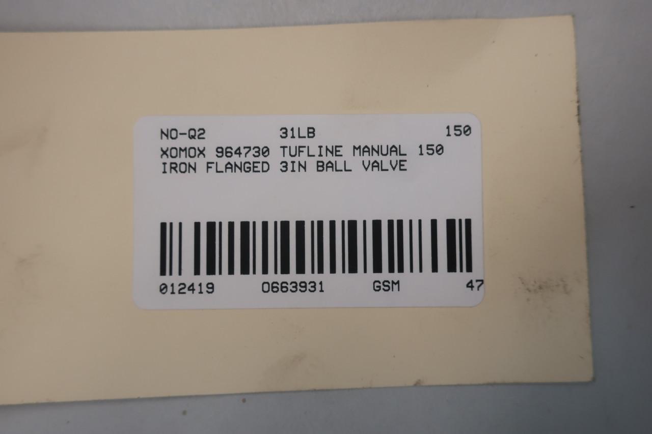 Xomox 067 Tufline Manual 150 Iron Flanged 3in Ball Valve