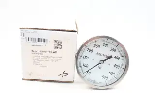 REOTEMP JJ0751F69-WD BIMETAL THERMOMETER 5IN 7-1/2IN 50-550F 1/2IN NPT
