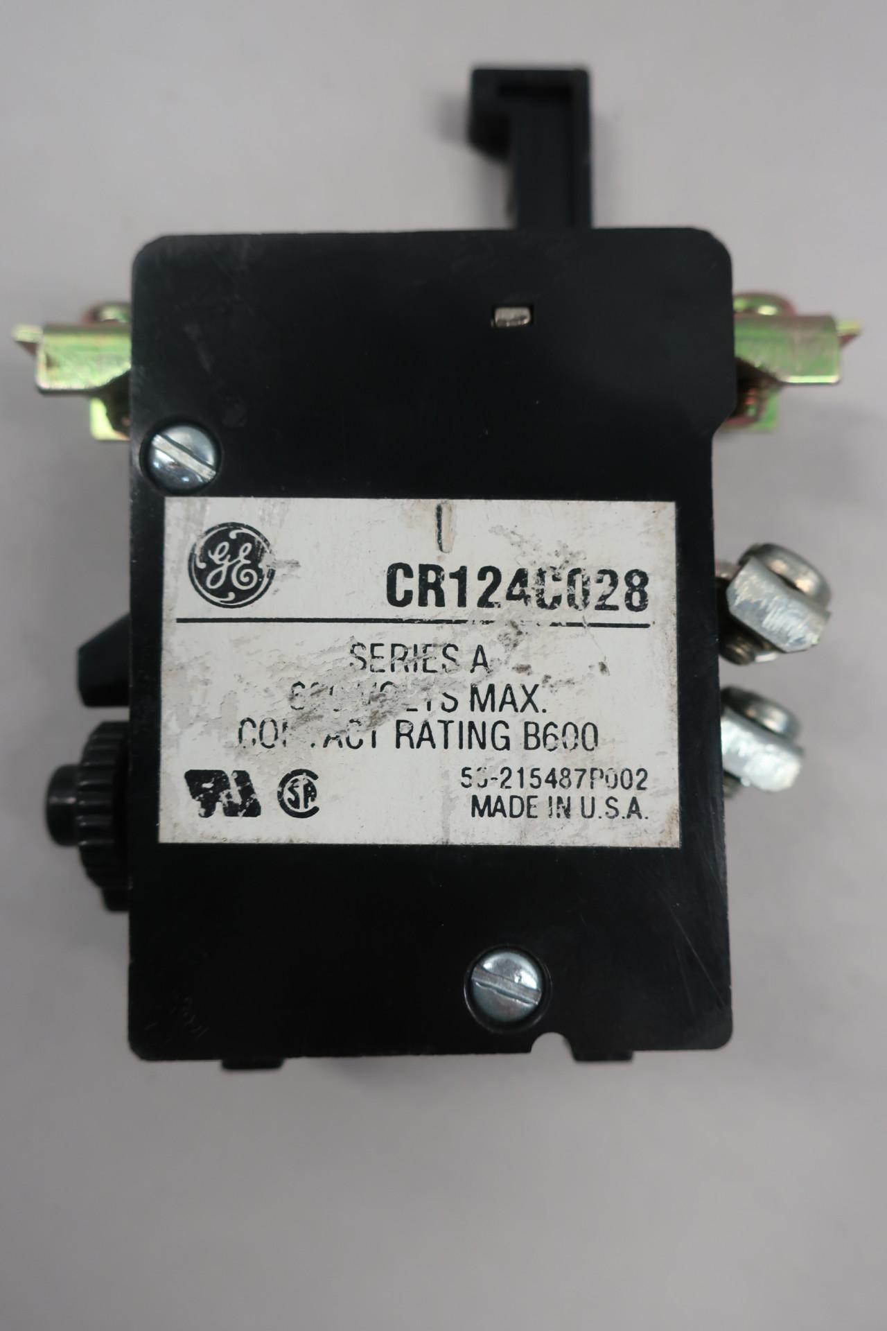 New General Electric GE CR124C028 Overload Relay 